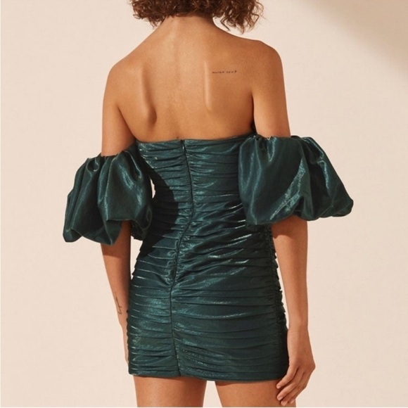 SHONA JOY x Free People Rosemary Green Ruched Miramare Mini Dress - Picture 12 of 12
